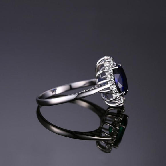Princess Diana 2.6ct Blue Sapphire Ring - Picture 3 of 5